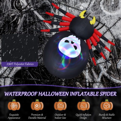 Costway 6.5FT Inflatable Halloween Spider Long Outdoor Indoor Blow Up Spider Perspective: back