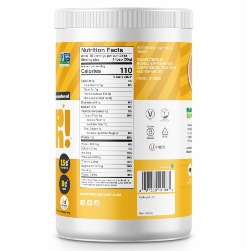 Manitoba Harvest Hemp Pro50 Powder Supplement Perspective: back