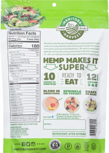 Manitoba Harvest Raw Shelled Hemp Seeds Perspective: back