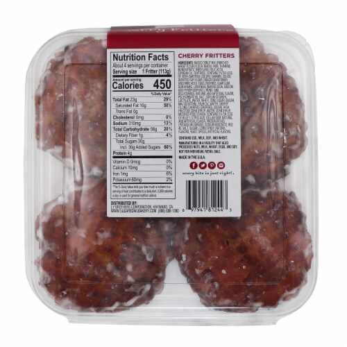 Super Bowl Bakery Cherry Fritters Perspective: back
