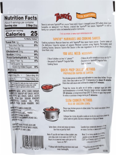 Tapatio® Tinga de Pollo Chipotle Adobo Cooking Sauce Perspective: back