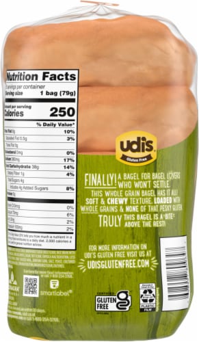 Udi's® Gluten Free Whole Grain Bagels Perspective: back