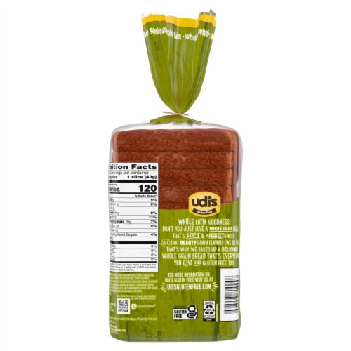 Udi's Gluten Free Delicious Whole Grain Sandwich Bread Perspective: back