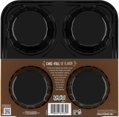 Udi's® Gluten Free Double Chocolate Muffins Perspective: back