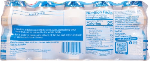 Yakult Light Nonfat Probiotic Drink Perspective: back