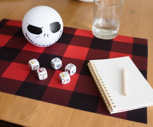 Nightmare Before Christmas Yahtzee Dice Game Perspective: back