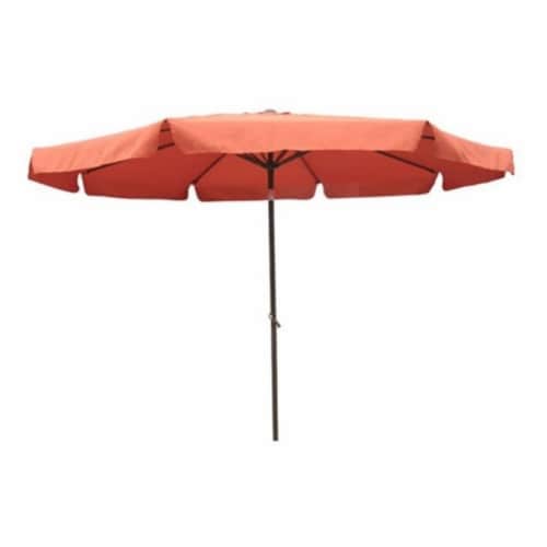 International Caravan YF-1104-3M and TC Outdoor 10 Foot Aluminum Umbrella with Flaps Terra Co Perspective: back