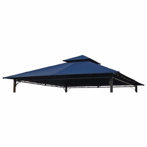 International Caravan YF-3136B-CNP- NV 10 ft. Gazebo Canopy St. Kitts Replacement Top, Navy Perspective: back
