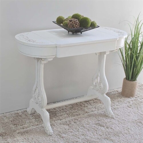International Caravan Windsor Carved Wood Writing Table with Flip-up Drawers International Caravan Windsor Carved Wood Writing Table with Flip-up Drawers