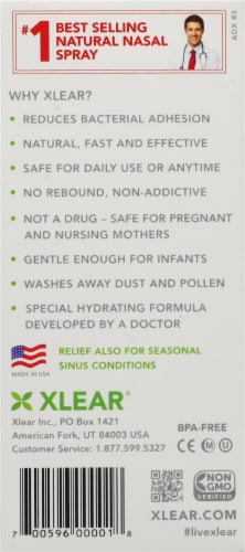 Spry Xlear® Sinus Nasal Spray Perspective: back