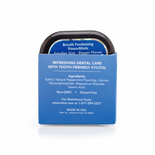 Spry Extra Strong Natural Peppermint Power Mints Perspective: back