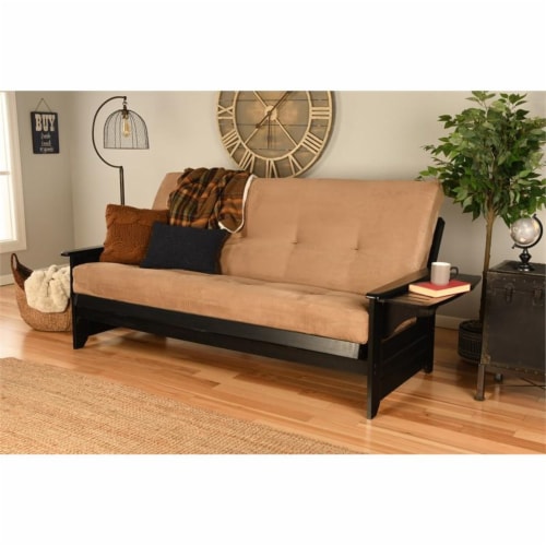 Kodiak Furniture Phoenix Frame with Suede Peat Fabric Mattress in Tan/Black Perspective: back