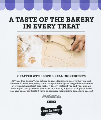 Three Dog Bakery Lick 'n Crunch Carob and Peanut Butter Dog Cookies Perspective: back