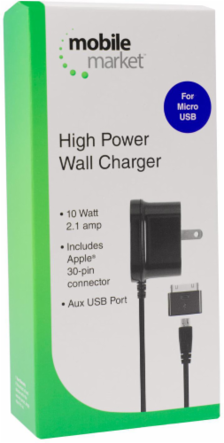 Mobile Market Micro USB and 30-Pin Wall Charger - Black Perspective: back