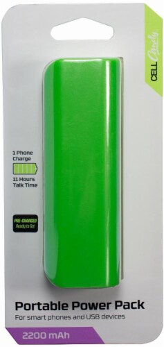 CELLCandy Portable USB Power Pack - Sour Apple Green Perspective: back