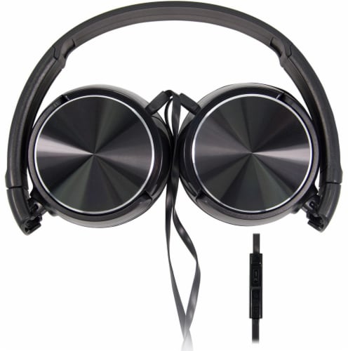 Acoustix Stereo Headphones with Microphone - Black Perspective: back