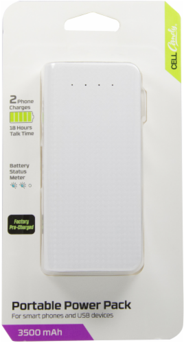 CELLCandy Portable Power Bank - White Perspective: back