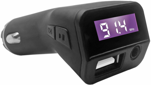 ZGear FM Transmitter and USB Car Charger - Black Perspective: back
