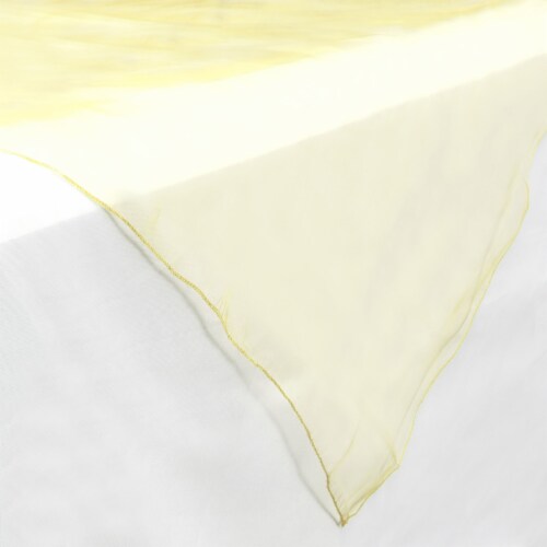 72 Square Organza Wedding Tablecloth Overlay - Yellow, 72 x 72 inches ...