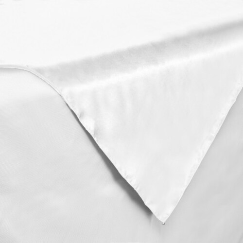 72 Square Satin Wedding Table Overlay - White by Lann's Linens, 72 x 72 ...