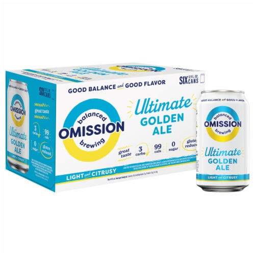 Omission Brewing Co. Ultimate Light Golden Ale Perspective: back