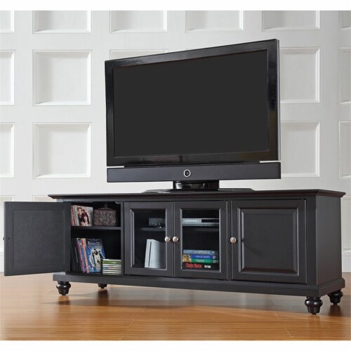 Black low profile tv stand discount