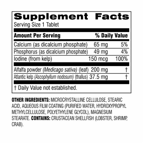 Botanic Choice Kelp/Alfalfa Green Foods Herbal Supplement Perspective: back