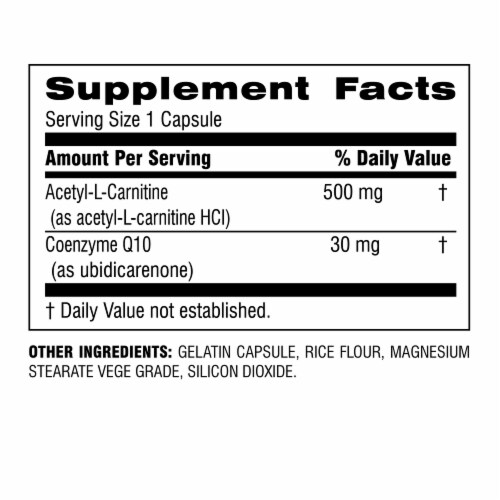 Botanic Choice CoQ-10 Plus Acetyl-L-Carnitine Dietary Supplement Perspective: back