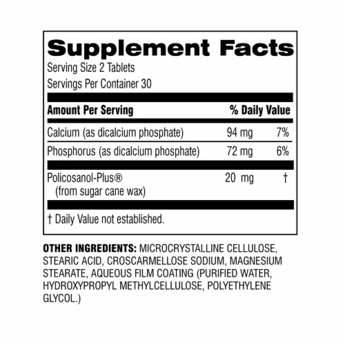 Botanic Choice  Policosanol 10 mg. Cholesterol Dietary Supplement Perspective: back