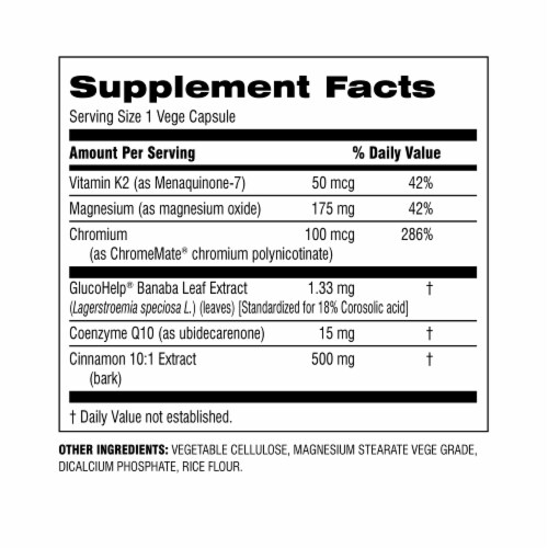 Botanic Choice Gluco-Care Complete Blood Sugar Dietary Supplement Perspective: back