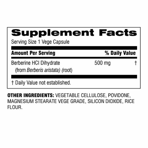 Botanic Choice  Berberine 500 Mg. Blood Sugar Herbal Supplement Perspective: back