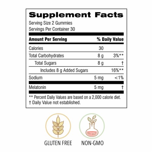 Botanic Choice  Melatonin Gummy Sleep Dietary Supplement Perspective: back