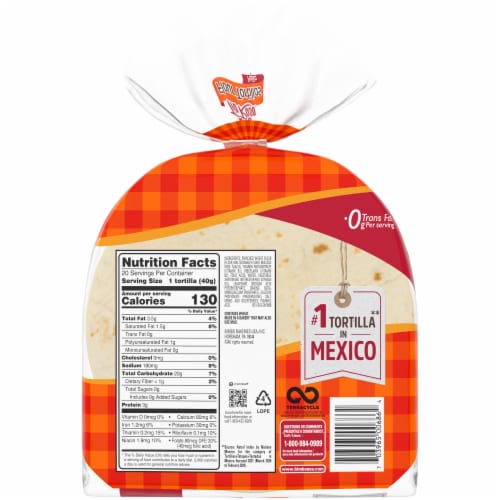 Tia Rosa® Fajita Size Flour Tortillas Perspective: back