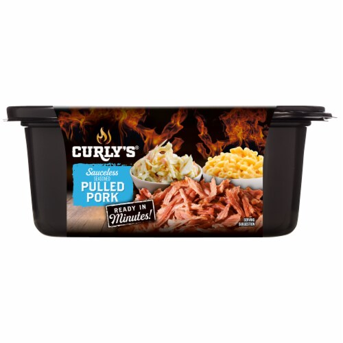 Curly's Hickory Smoked & Seasoned Sauceless Pulled Pork Perspective: back
