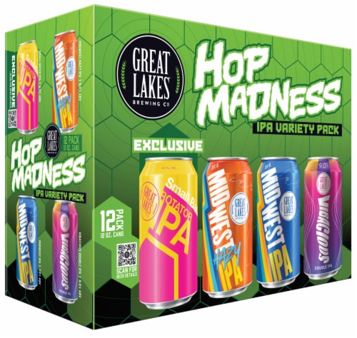 Great Lakes Hop Madness Beer IPA Variety Pack Perspective: back