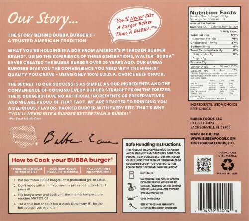 Bubba Burger® Original USDA Choice Beef Chuck Burgers Perspective: back