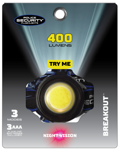 Police Security Bright Bundle Breakout Headlamp & Barricade Flashlight Perspective: back