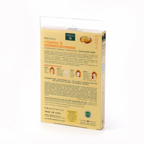 Earth Therapeutics Vitamin E Facial Sheet Mask Perspective: back