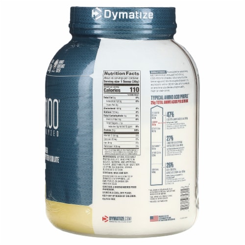 Dymatize® ISO100® Hydrolyzed Gourmet Vanilla 100% Whey Protein Isolate Powder Perspective: back