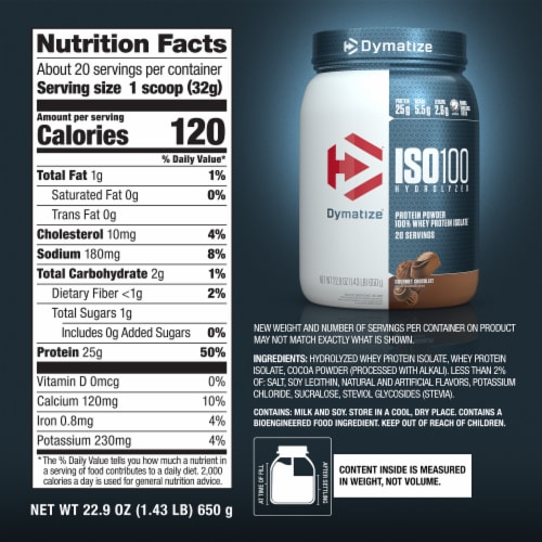 Dymatize® ISO100 Gourmet Chocolate Protein Powder Perspective: back