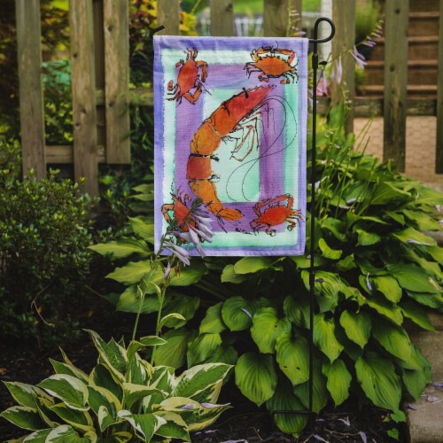Carolines Treasures 8037GF Shrimp and Crab Garden Flag Perspective: back