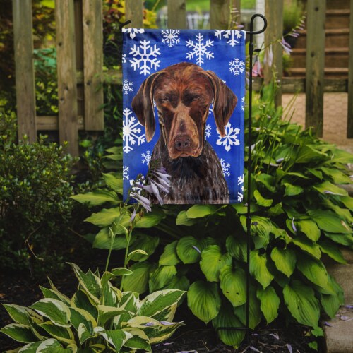 12H x16W Carolines Treasures CK3541PW1216 German Shorthaired Pointer Christmas Tree Canvas Fabric Decorative Pillow Multicolor