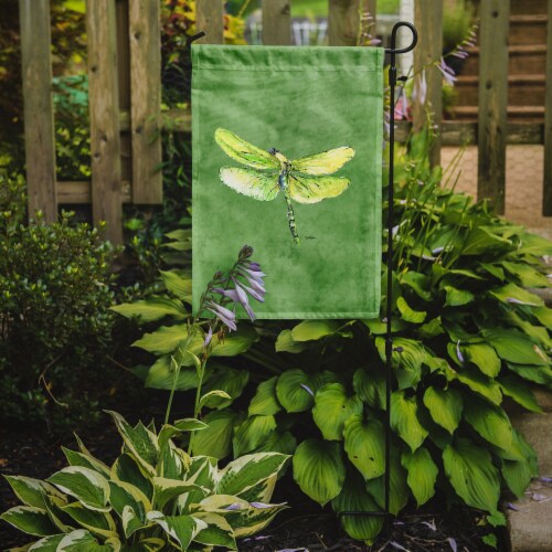 Carolines Treasures  8864GF Dragonfly on Avacado Flag Garden Size Perspective: back