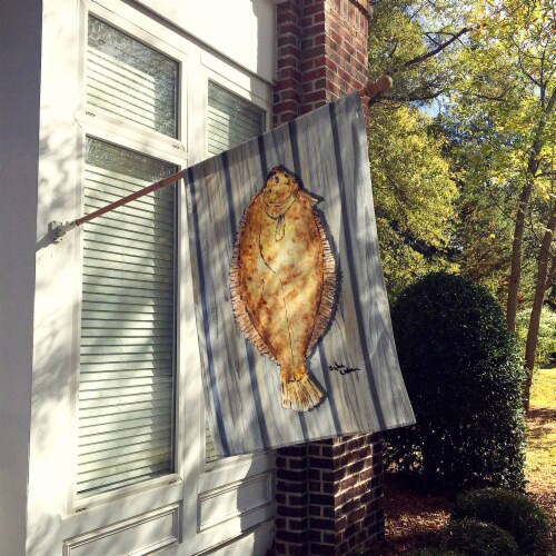 Carolines Treasures 8495CHF Fish Flounder House Flag Perspective: back