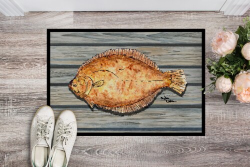 Carolines Treasures  8495-JMAT Fish Flounder Indoor or Outdoor Mat 24x36 Perspective: back