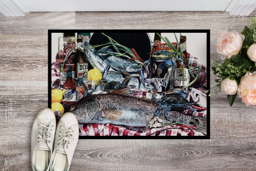 Carolines Treasures 1001JMAT Fish and Beers from New Orleans Doormat 24x36 Perspective: back