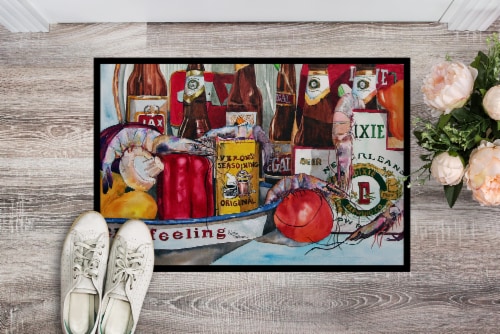 Carolines Treasures 1010JMAT Veron's and New Orleans Beers Doormat 24x36 Perspective: back