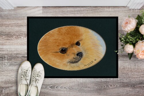 Carolines Treasures SS8051JMAT Pomeranian Doormat 24x36 24Hx36W
