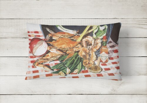 Carolines Treasures  8537PW1216 Crab Boil Canvas Fabric Decorative Pillow Perspective: back