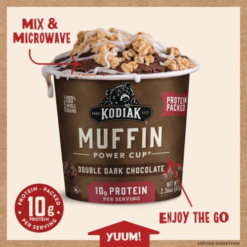 Kodiak® Protein-Packed Double Dark Chocolate Muffin Power Cup Perspective: back